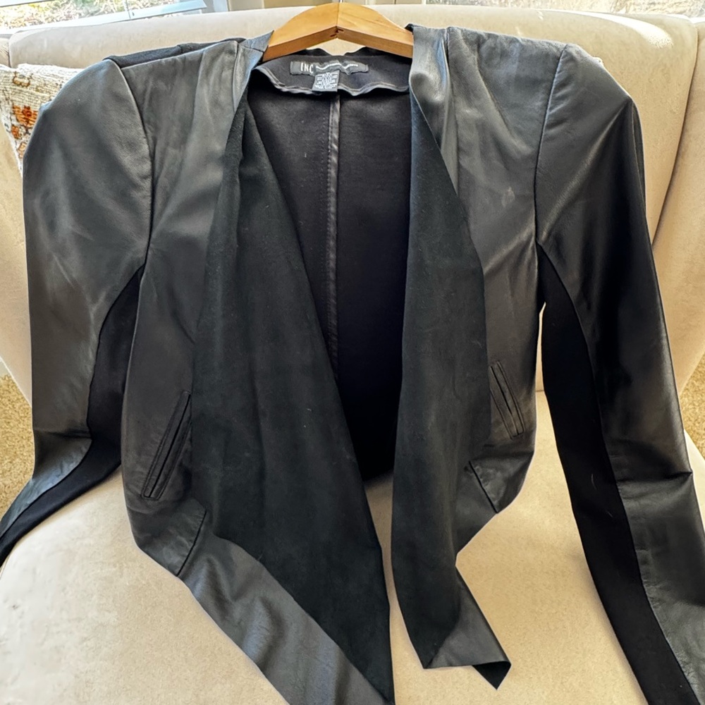 Black Leather Women's Jacket - Picture 3 of 5